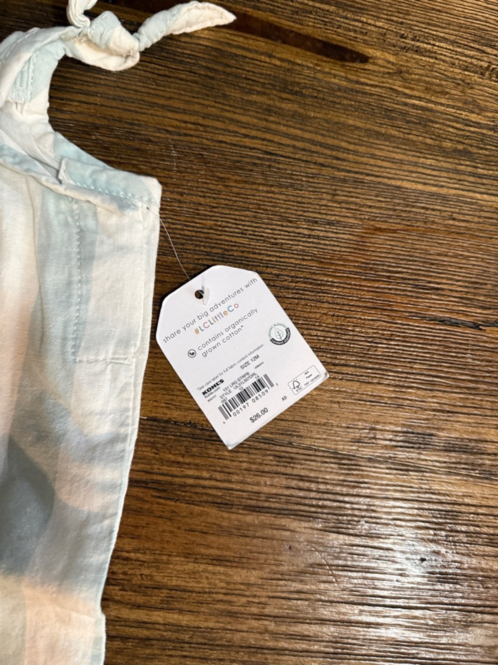 Little Co Light Blue & White Striped Bow-Shoulder Romper - Picture 3 of 5